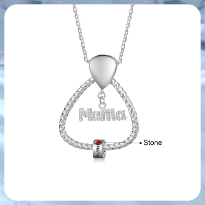 Personalisierte 1 Name & Geburtsstein Halskette & Weihnachts-Geschenkkarte & Geschenkbox Geschenkkarte Set für Mama Mutter