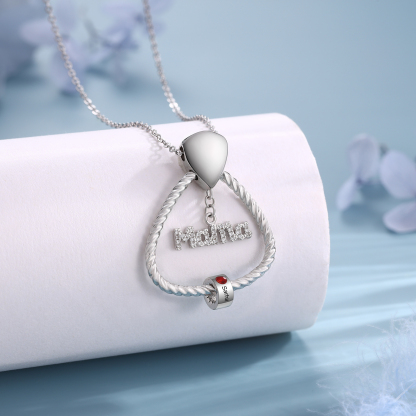 Personalisierte 1 Name & Geburtsstein Halskette & Weihnachts-Geschenkkarte & Geschenkbox Geschenkkarte Set für Mama Mutter