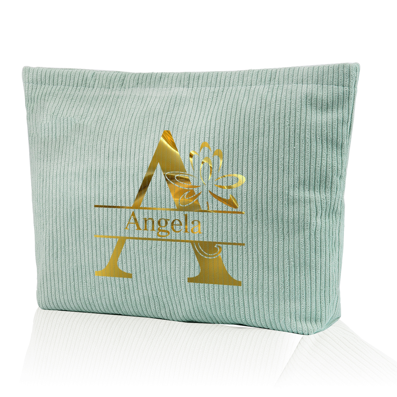 Personalisierter 1 Name & Buchstabe Kord Schminktasche in 4 Farben