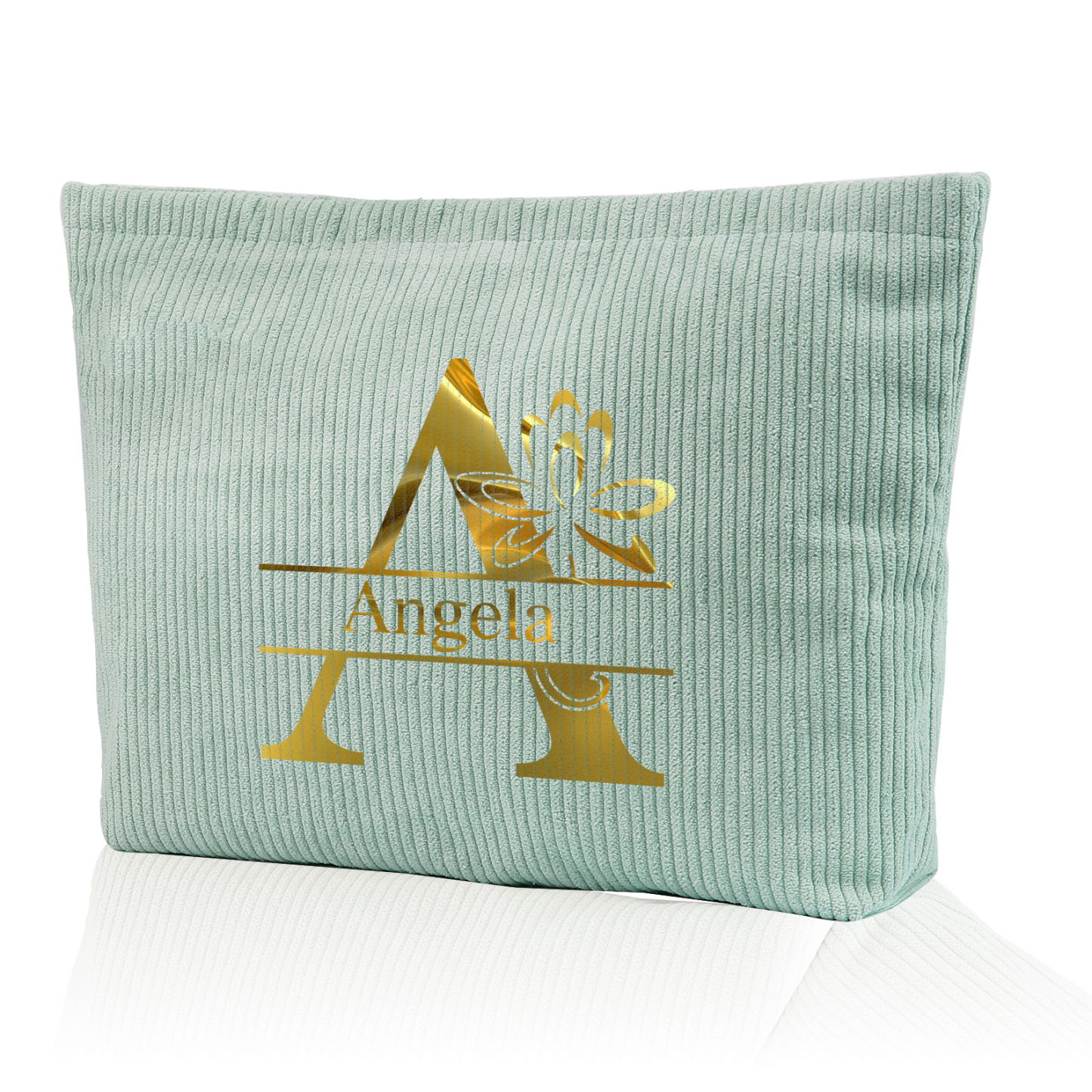 Personalisierter 1 Name & Buchstabe Kord Schminktasche in 4 Farben