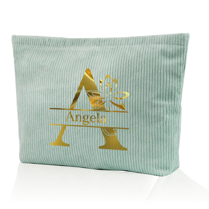 Personalisierter 1 Name & Buchstabe Kord Schminktasche in 4 Farben