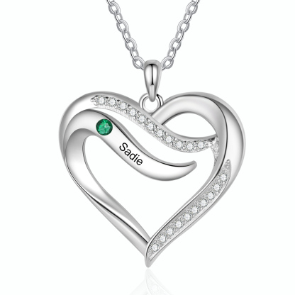 925 Sterling Silber Personalisierte 1/6 Namen & 1/6 Geburtssteinen Her