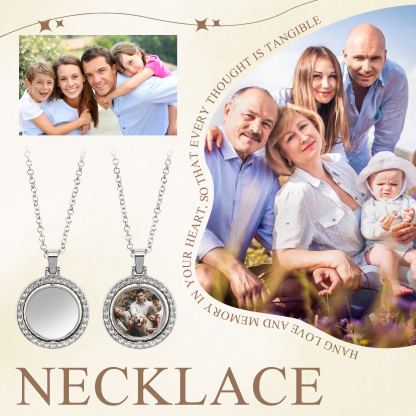 Personalisierbares 1 Foto drehbare Foto-Halskette