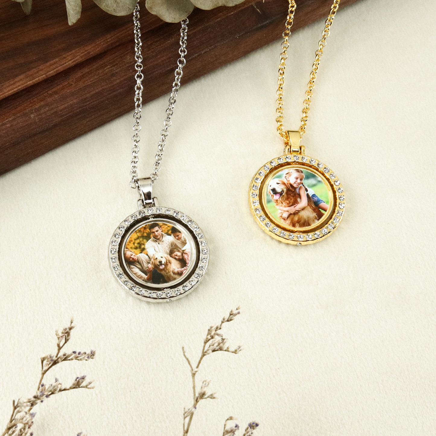 Personalisierbares 1 Foto drehbare Foto-Halskette