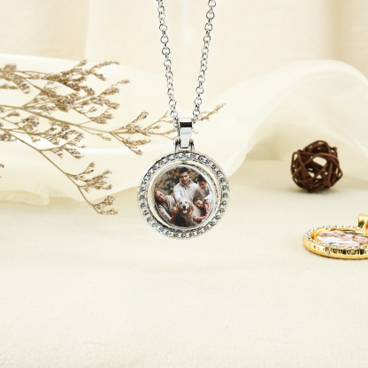 Personalisierbares 1 Foto drehbare Foto-Halskette