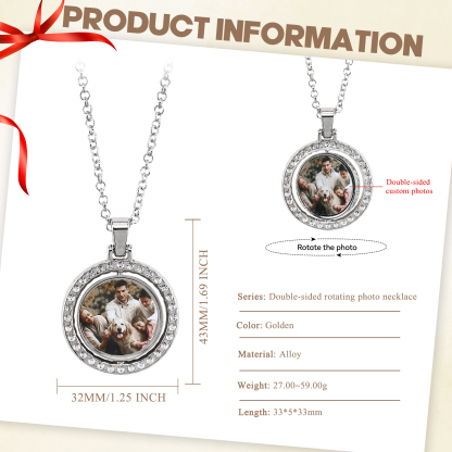 Personalisierbares 1 Foto drehbare Foto-Halskette