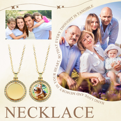 Personalisierbares 1 Foto drehbare Foto-Halskette