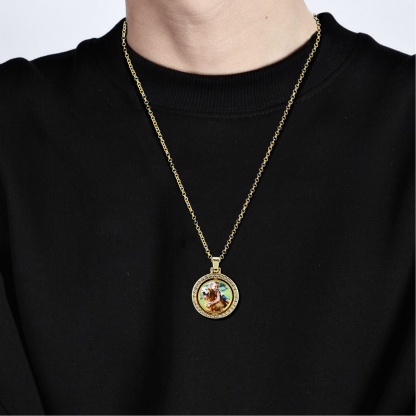 Personalisierbares 1 Foto drehbare Foto-Halskette