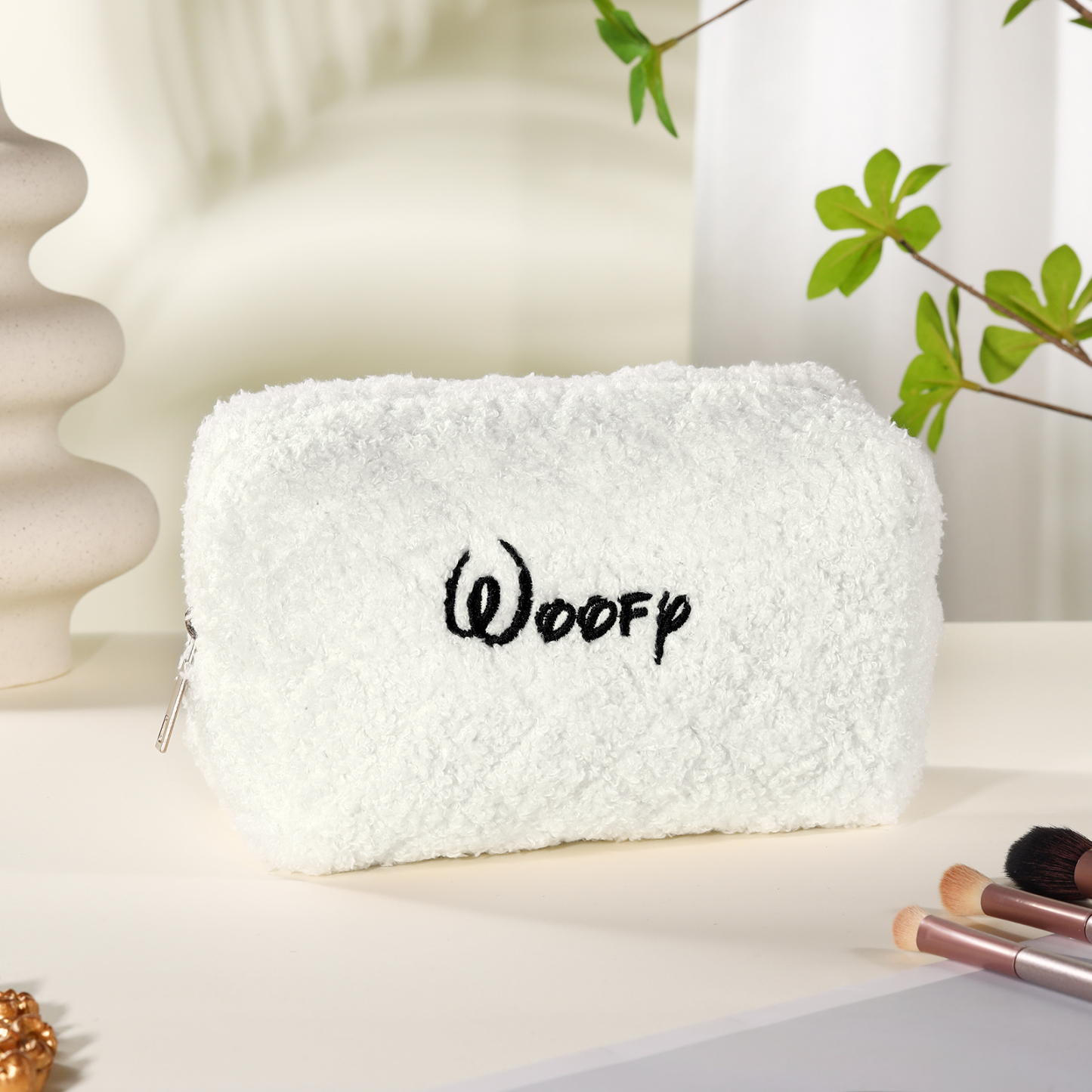 Personalisierter 1 Name Plüsch tragbar Schminktasche