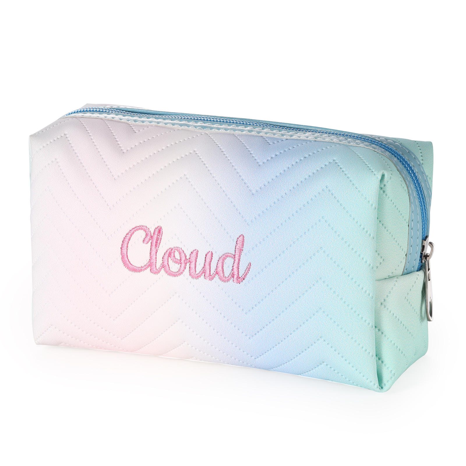 Personalisierbarer 1 Name PU-Leder bunte Kosmetiktasche - Tragbar Schminktasche