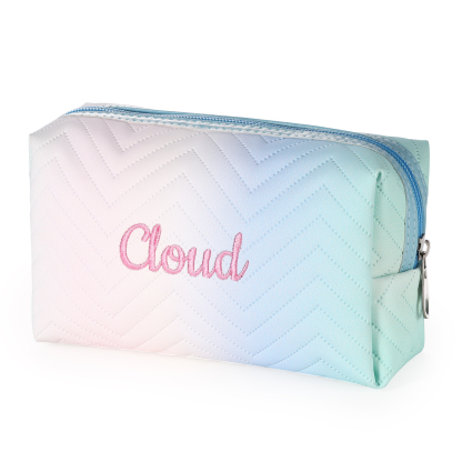 Personalisierbarer 1 Name PU-Leder bunte Kosmetiktasche - Tragbar Schm