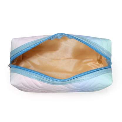 Personalisierbarer 1 Name PU-Leder bunte Kosmetiktasche - Tragbar Schminktasche