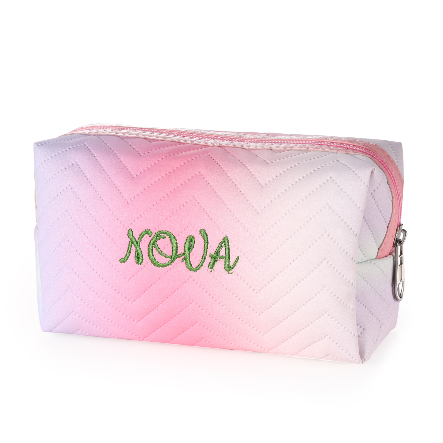 Personalisierbarer 1 Name PU-Leder bunte Kosmetiktasche - Tragbar Schminktasche