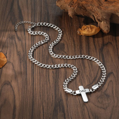 Personalisierte 2-4 Namen & Text Kommunion Kreuz Halskette
