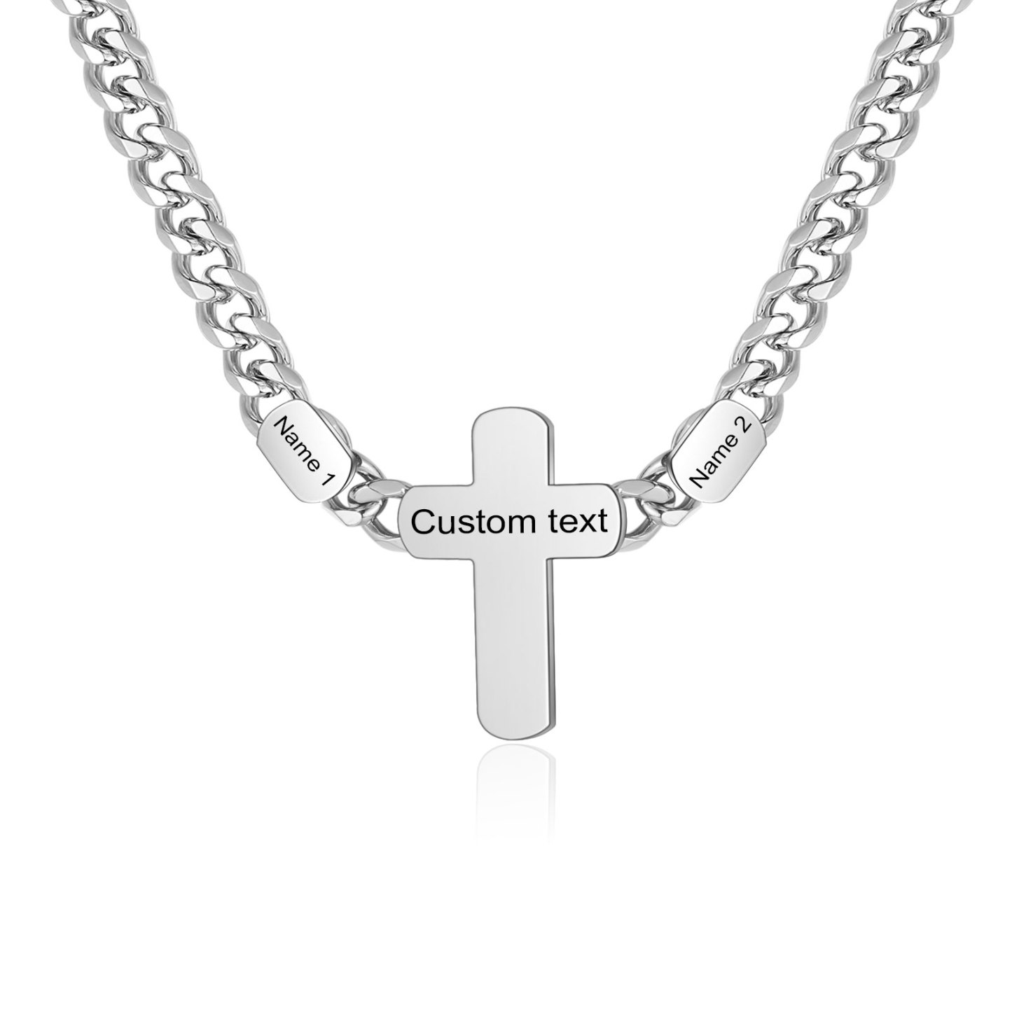 Personalisierte 2-4 Namen & Text Kommunion Kreuz Halskette