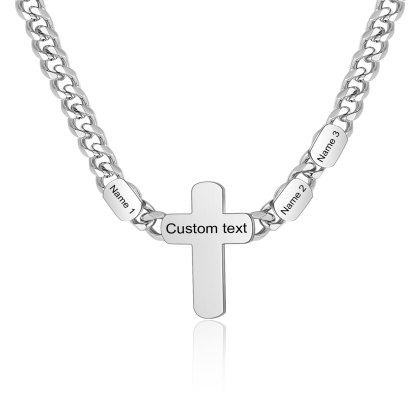 Personalisierte 2-4 Namen & Text Kommunion Kreuz Halskette