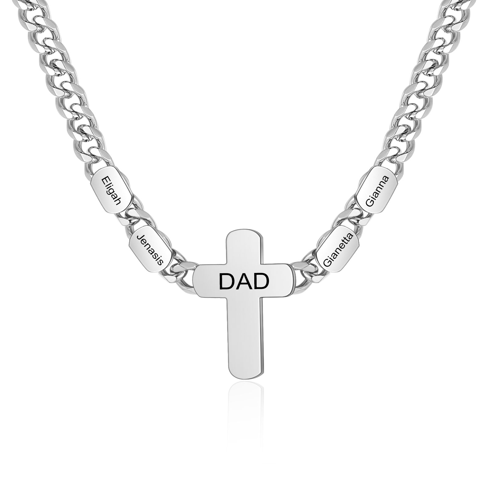 Personalisierte 2-4 Namen & Text Kommunion Kreuz Halskette