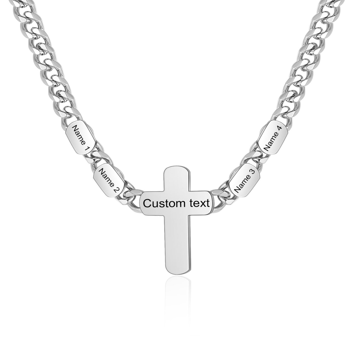 Personalisierte 2-4 Namen & Text Kommunion Kreuz Halskette