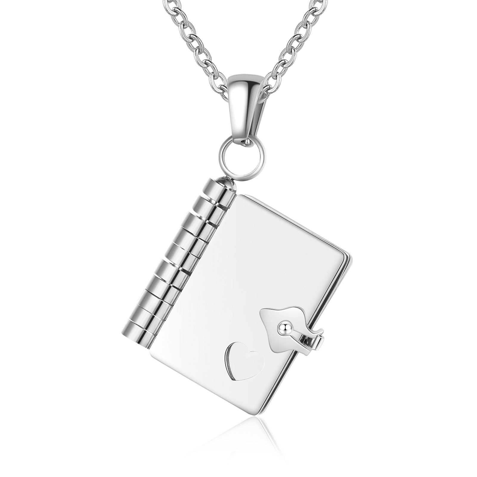 Personalisierte 3 Texte Edelstahl 3-Buchseiten-Halskette in Silber/Gold für Paar – Ein Symbol ewiger Liebe