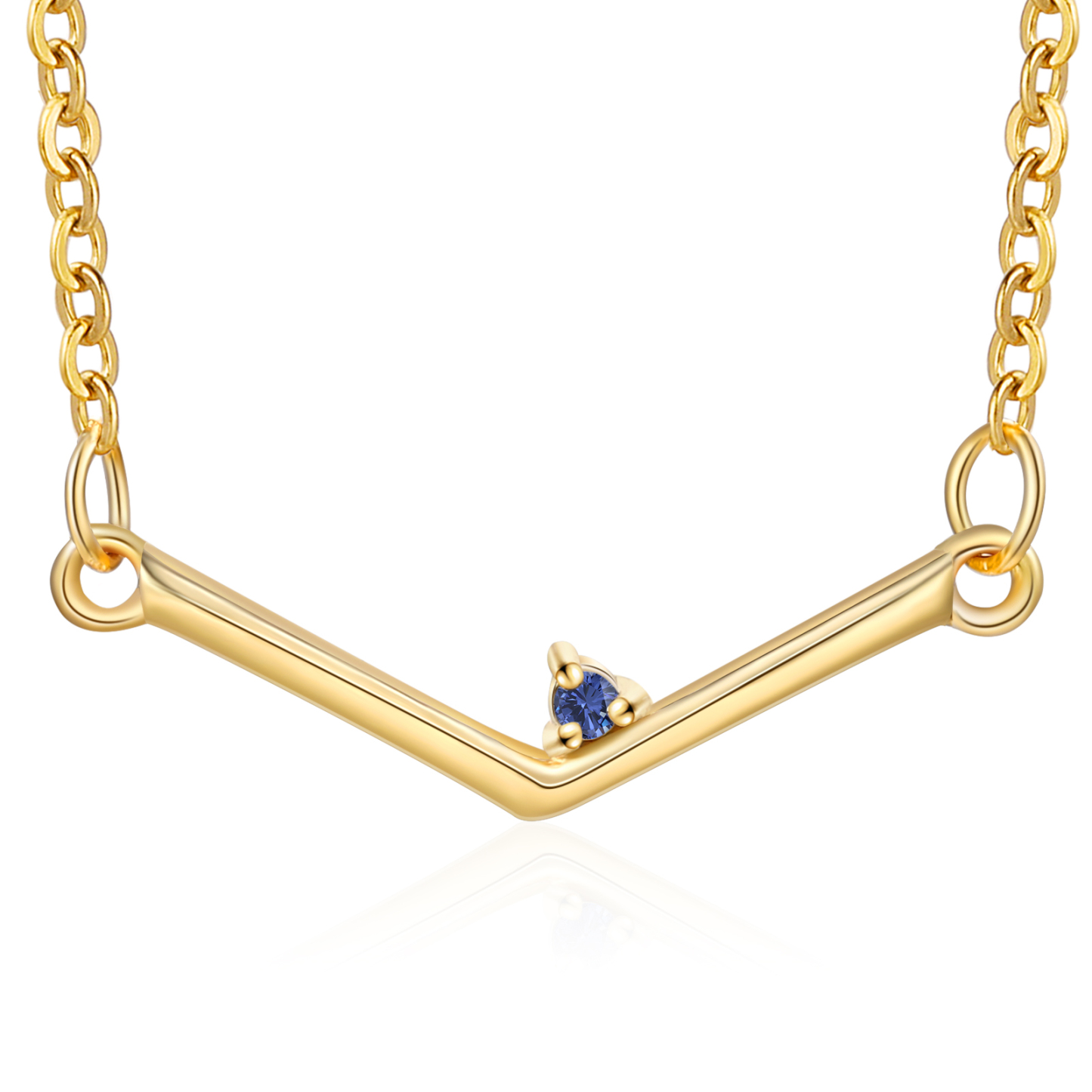 Personalisierte mit Geburtsstein 925 Sterling Silber Halskette