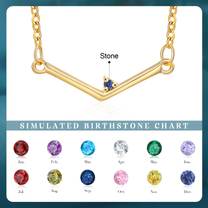 Personalisierte mit Geburtsstein 925 Sterling Silber Halskette