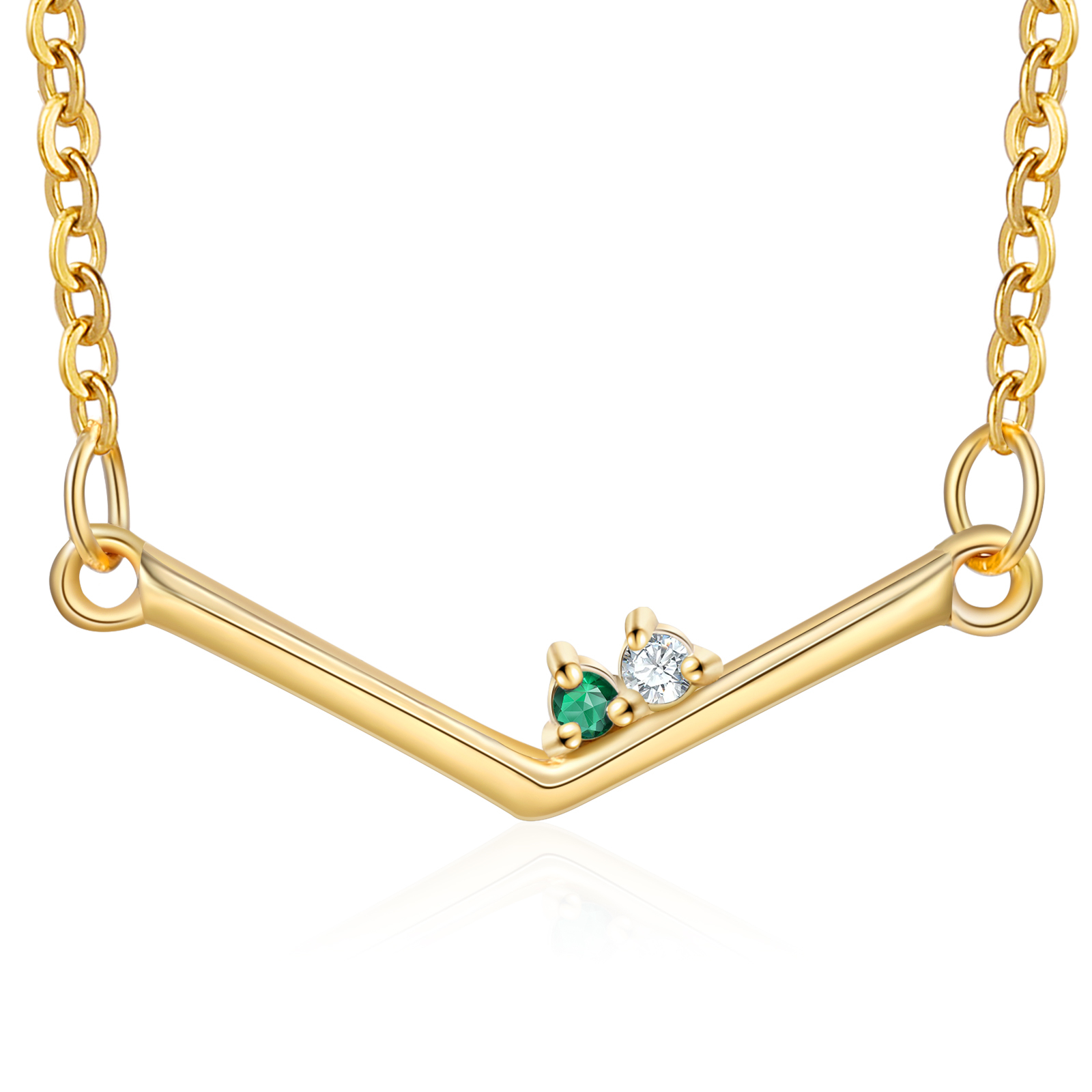 Personalisierte mit Geburtsstein 925 Sterling Silber Halskette