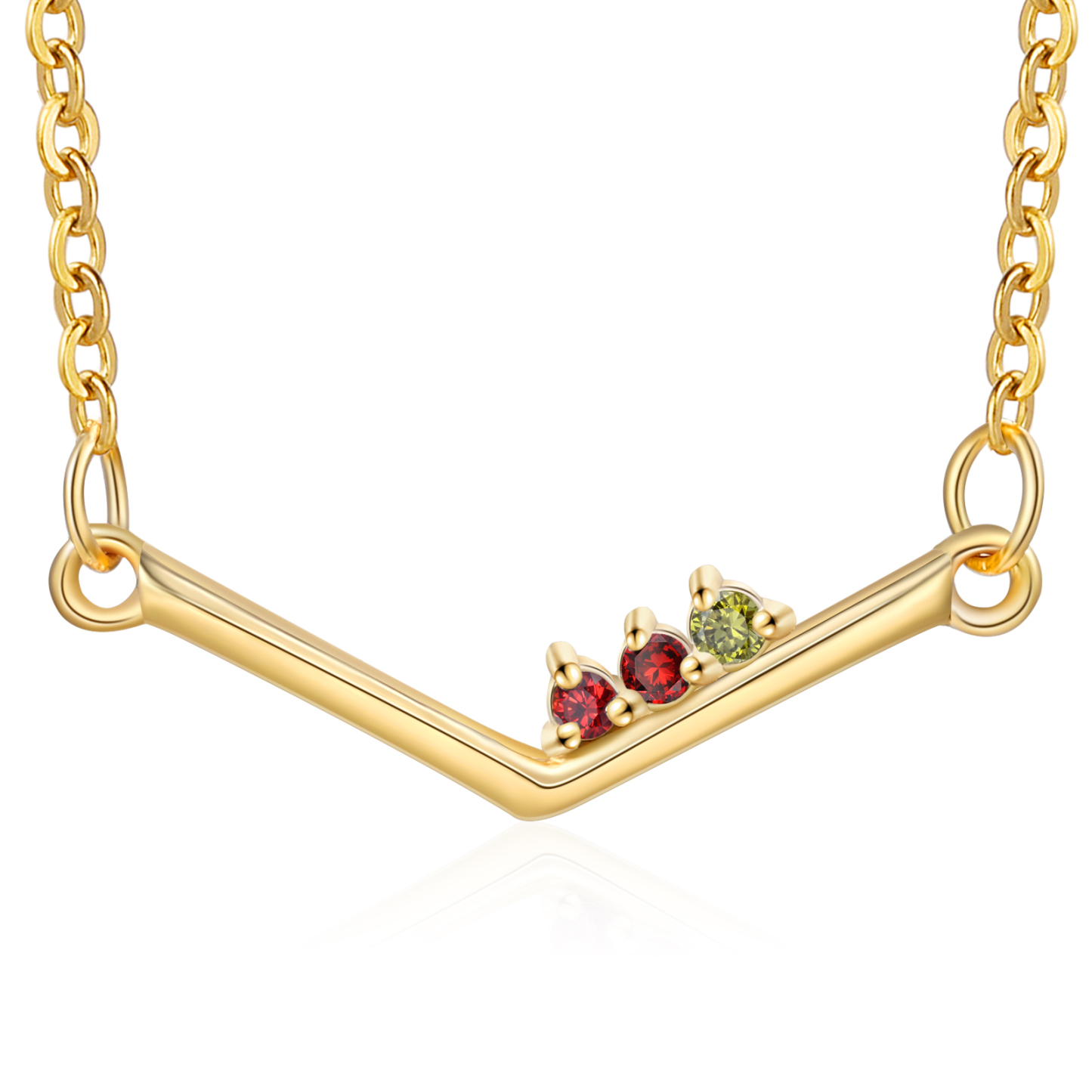 Personalisierte mit Geburtsstein 925 Sterling Silber Halskette