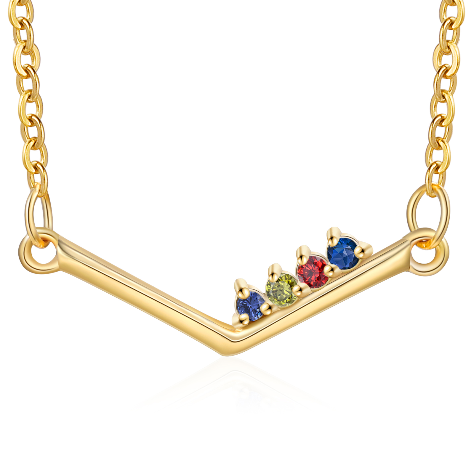 Personalisierte mit Geburtsstein 925 Sterling Silber Halskette