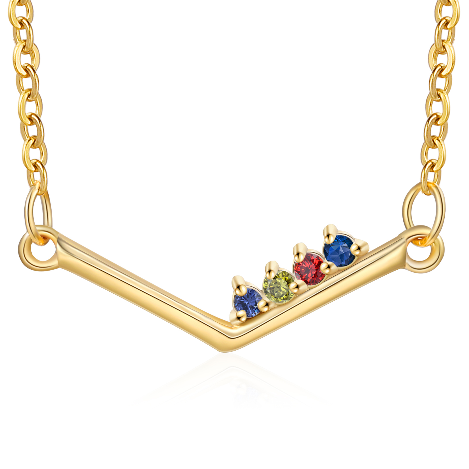 Personalisierte mit Geburtsstein 925 Sterling Silber Halskette