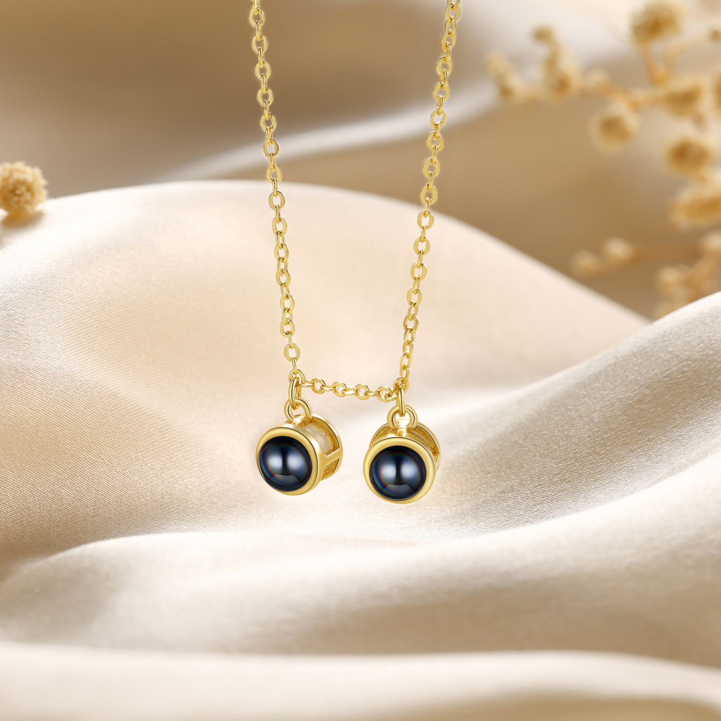 Kreativer personalisierter mit 2 Foto Projektion Halskette – Persönliche Erinnerungen immer dabei