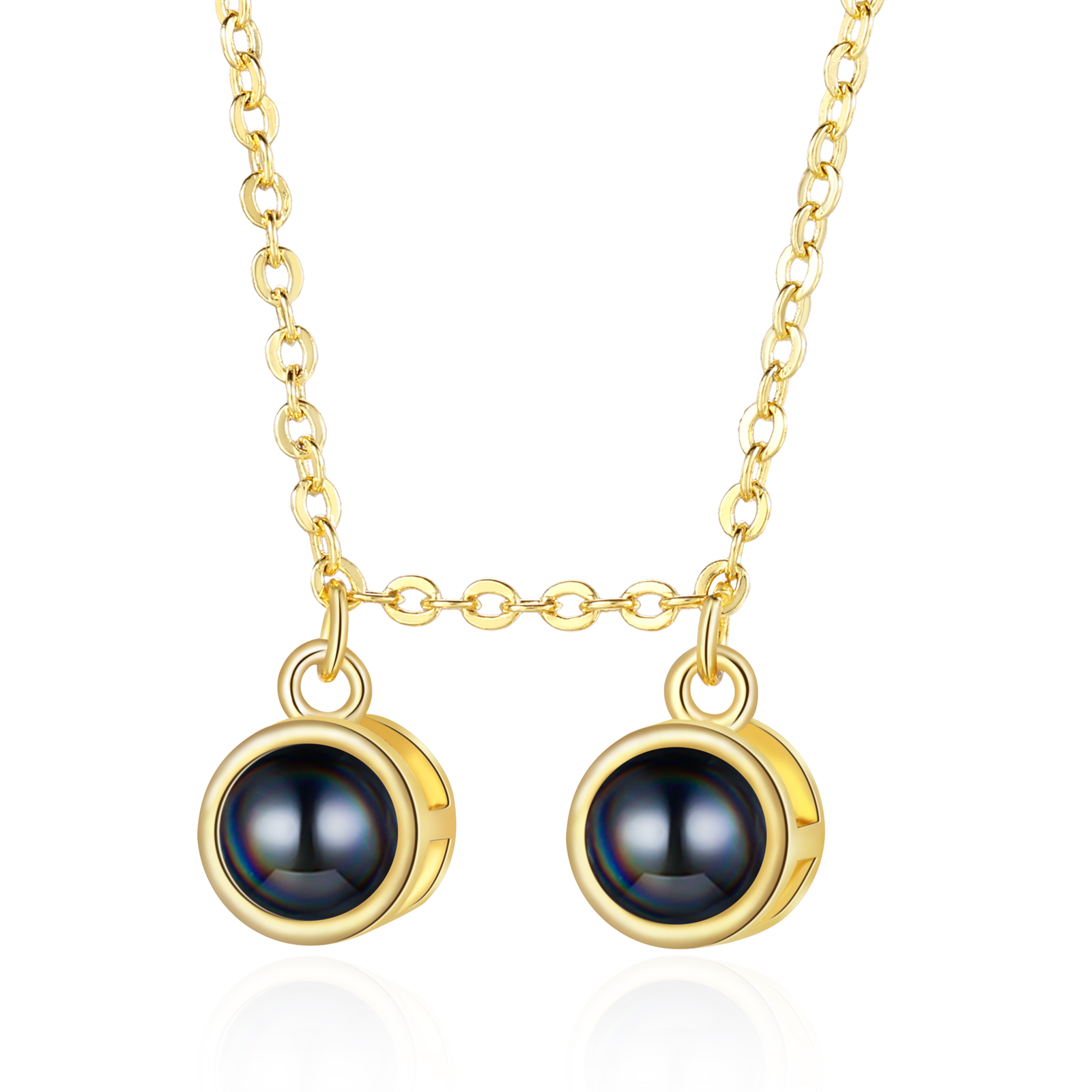 Kreativer personalisierter mit 2 Foto Projektion Halskette – Persönliche Erinnerungen immer dabei