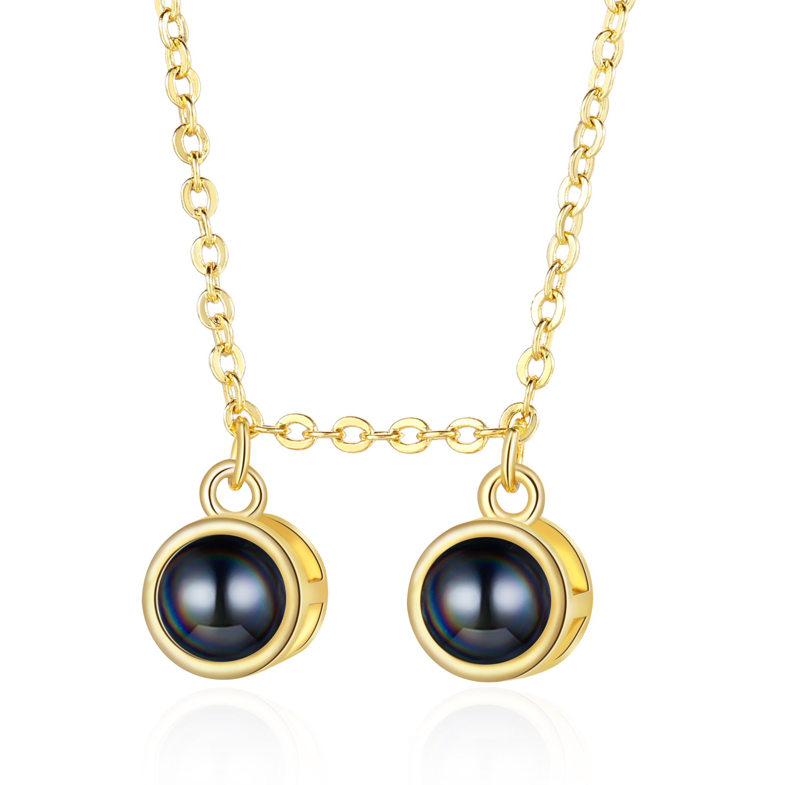 Kreativer personalisierter mit 2 Foto Projektion Halskette – Persönliche Erinnerungen immer dabei