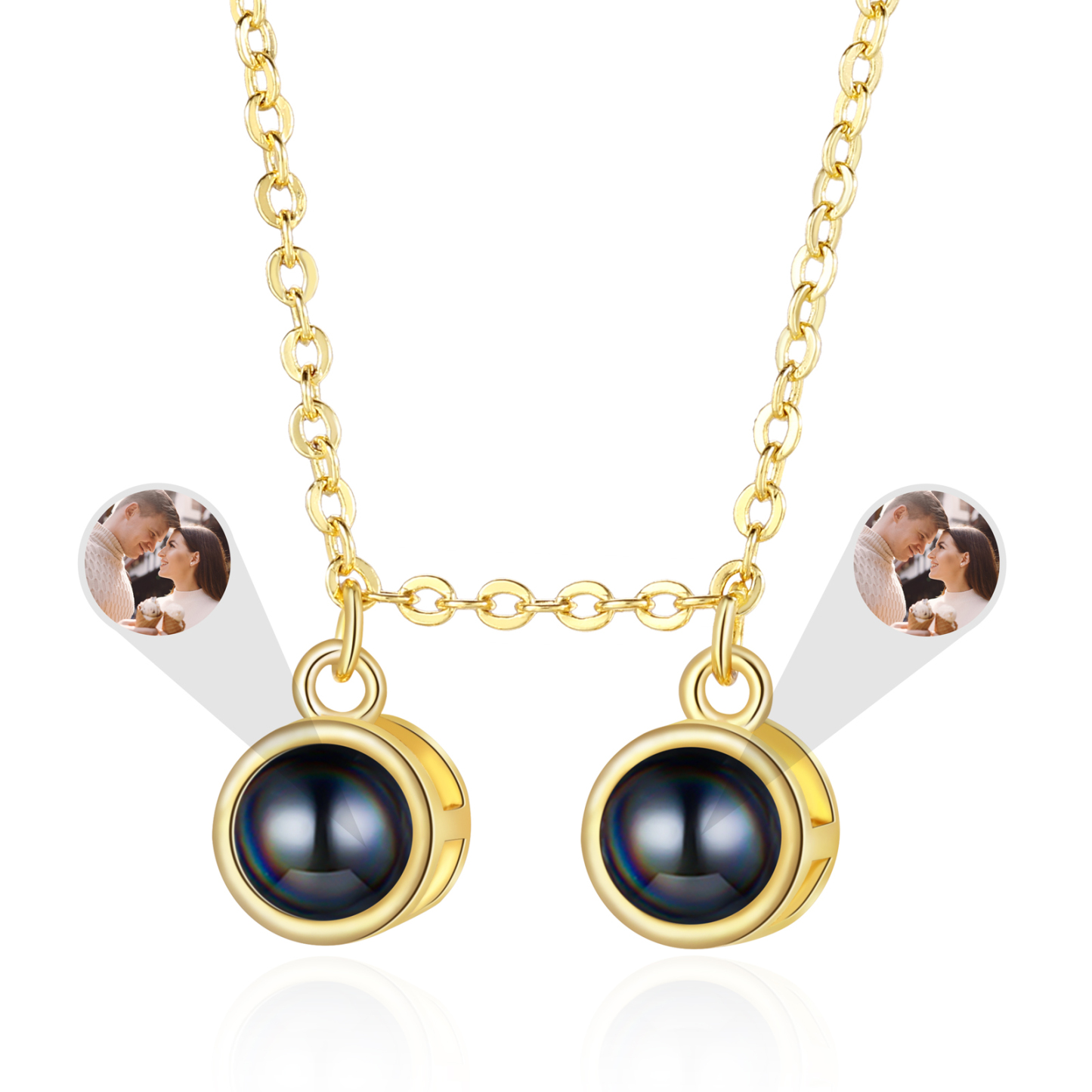 Kreativer personalisierter mit1 Foto Projektion Halskette – Persönliche Erinnerungen immer dabei