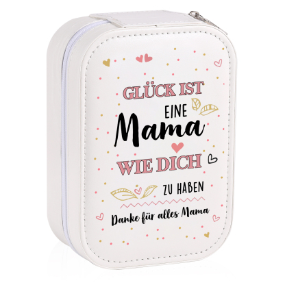 Personalisierte 2 Namen A Aufbewahrungsbox mit Spiegel Rosa Weiß Grün