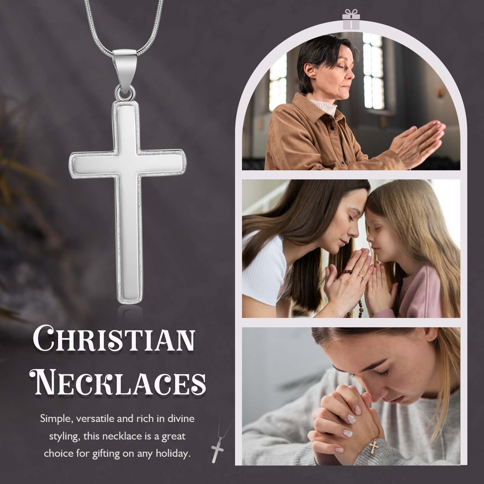 925 Sterling Silber An Unseren Sohn von Mama & Papa  Kommunion Kreuz Halskette - Geschenk mit Nachrichtenkarte