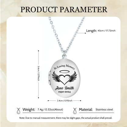 Personalisierbares Foto & Name & Text & Jahr Trauer Edelstahl Halskette