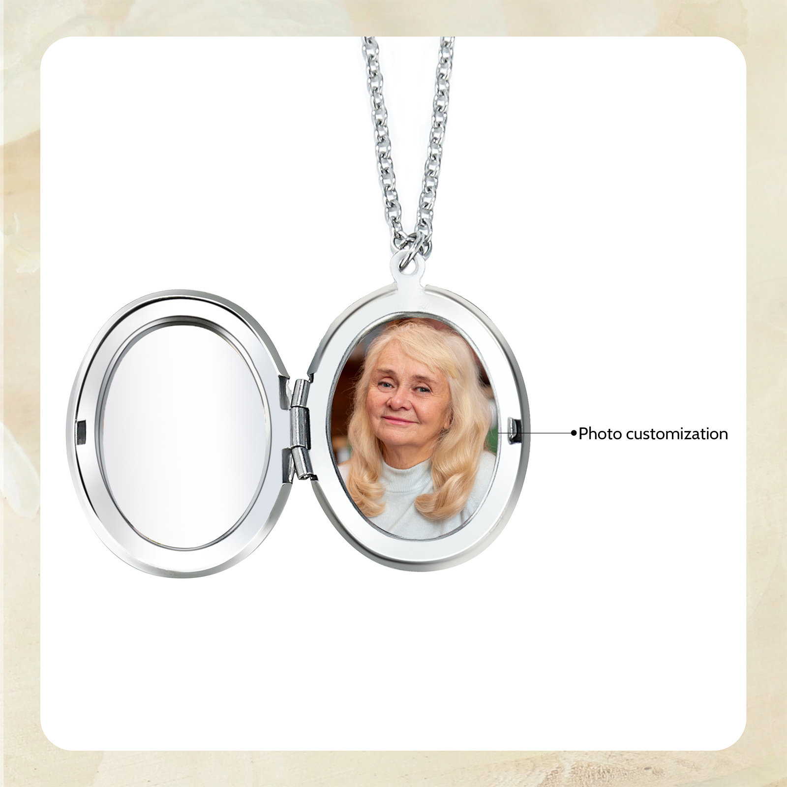 Personalisierbares Foto & Name & Text & Jahr Trauer Edelstahl Halskette