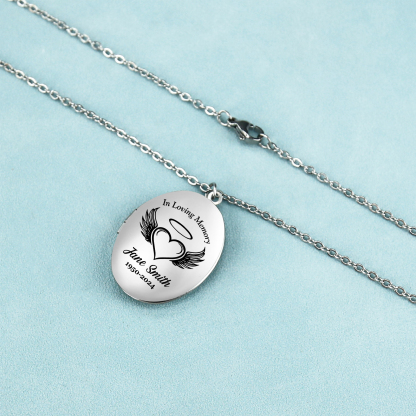 Personalisierbares Foto & Name & Text & Jahr Trauer Edelstahl Halskette