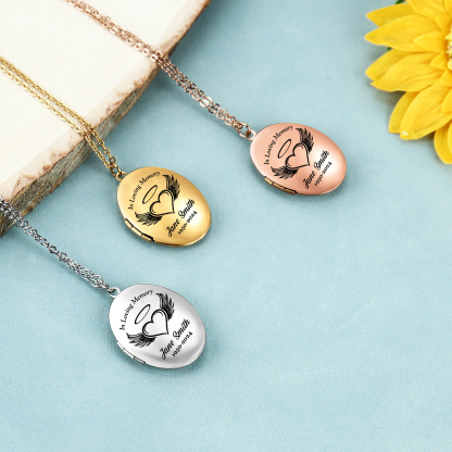 Personalisierbares Foto & Name & Text & Jahr Trauer Edelstahl Halskette