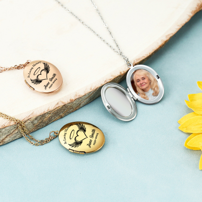Personalisierbares Foto & Name & Text & Jahr Trauer Edelstahl Halskette