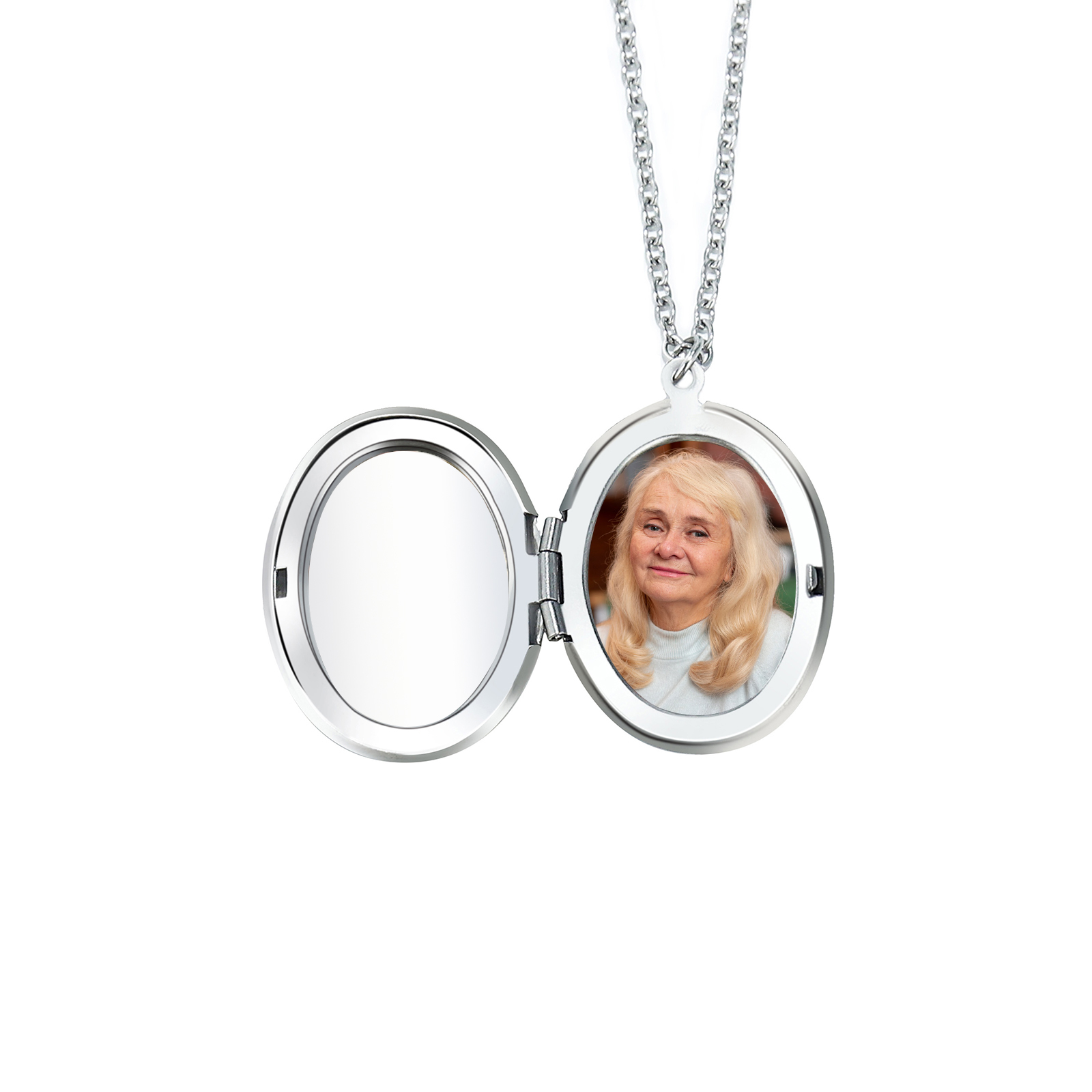 Personalisierbares Foto & Name & Text & Jahr Trauer Edelstahl Halskette