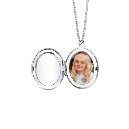 Personalisierbares Foto & Name & Text & Jahr Trauer Edelstahl Halskette