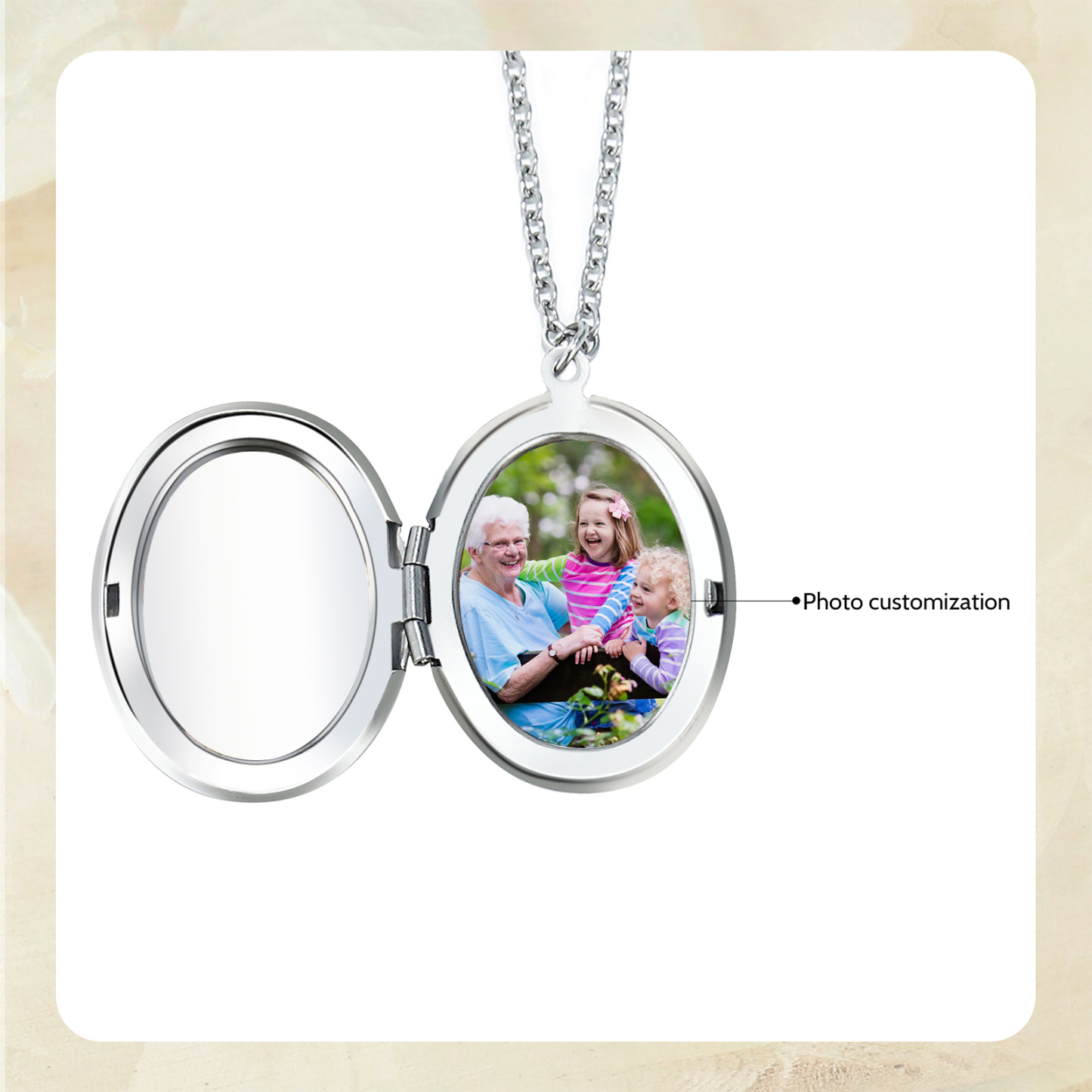 Personalisierte Halskette mit 1 Geburtsblume, Name & Foto – Gesegnet Oma genannt zu Werden - Ein liebevolles Geschenk für Oma/Großmutter