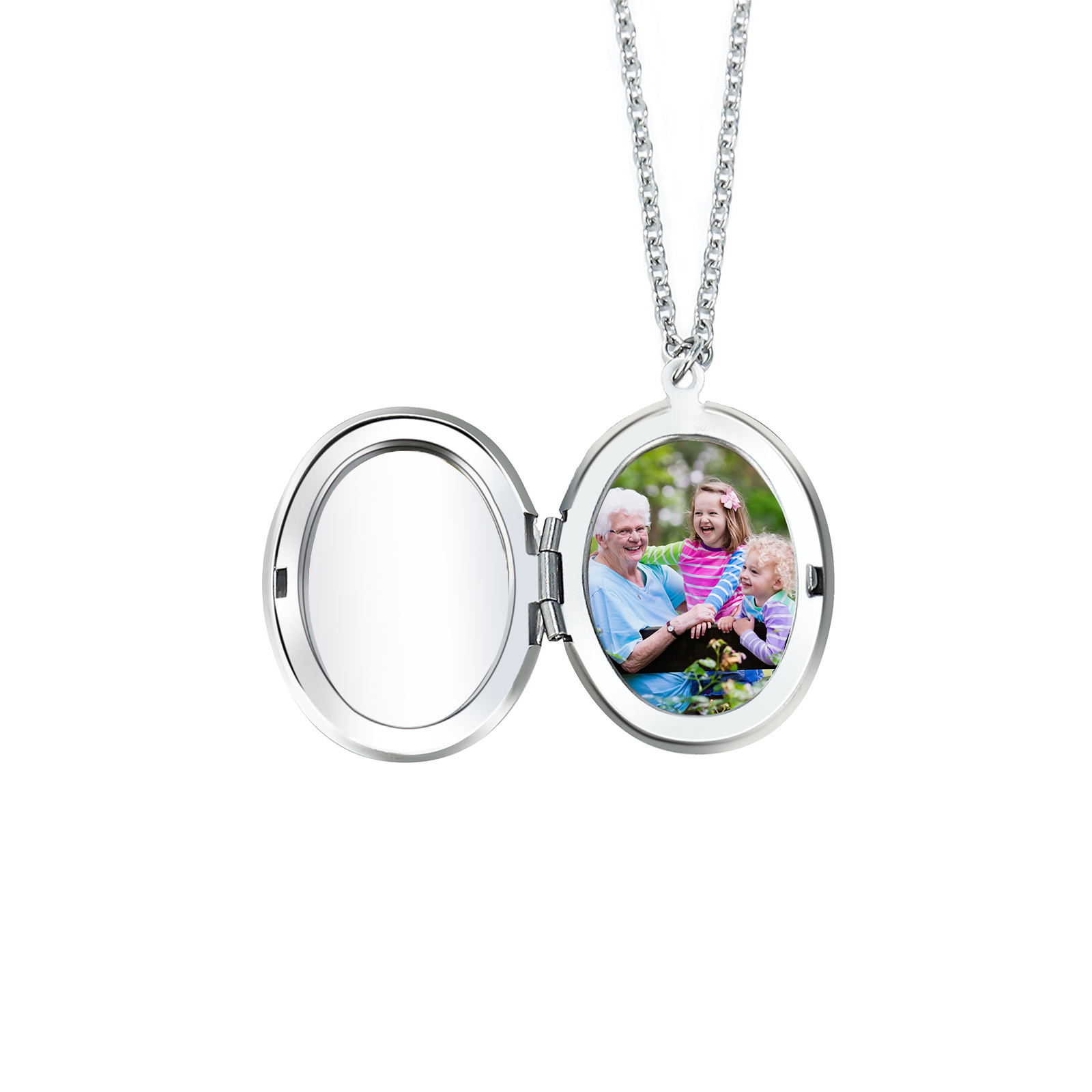 Personalisierte Halskette mit 1 Geburtsblume, Name & Foto – Gesegnet Oma genannt zu Werden - Ein liebevolles Geschenk für Oma/Großmutter