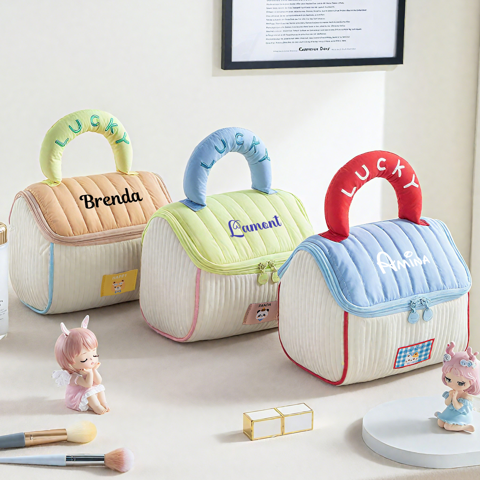 Personalisierter 1 Name Polyester Schminktasche in 3 Farben – Perfektes Geschenk