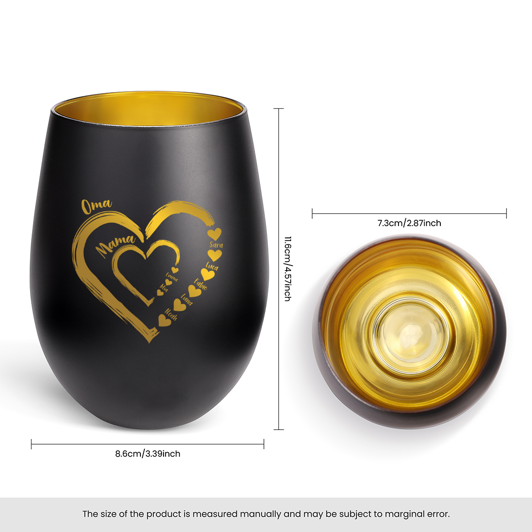 Personalisierter Kerzenhalter aus Glas mit 2–18 Vornamen Familiengeschenk für Oma oder Mama