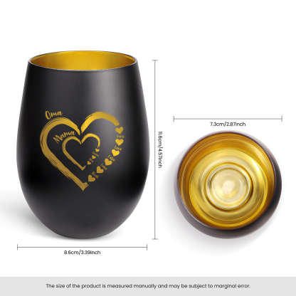 Personalisierter Kerzenhalter aus Glas mit 2–18 Vornamen Familiengeschenk für Oma oder Mama