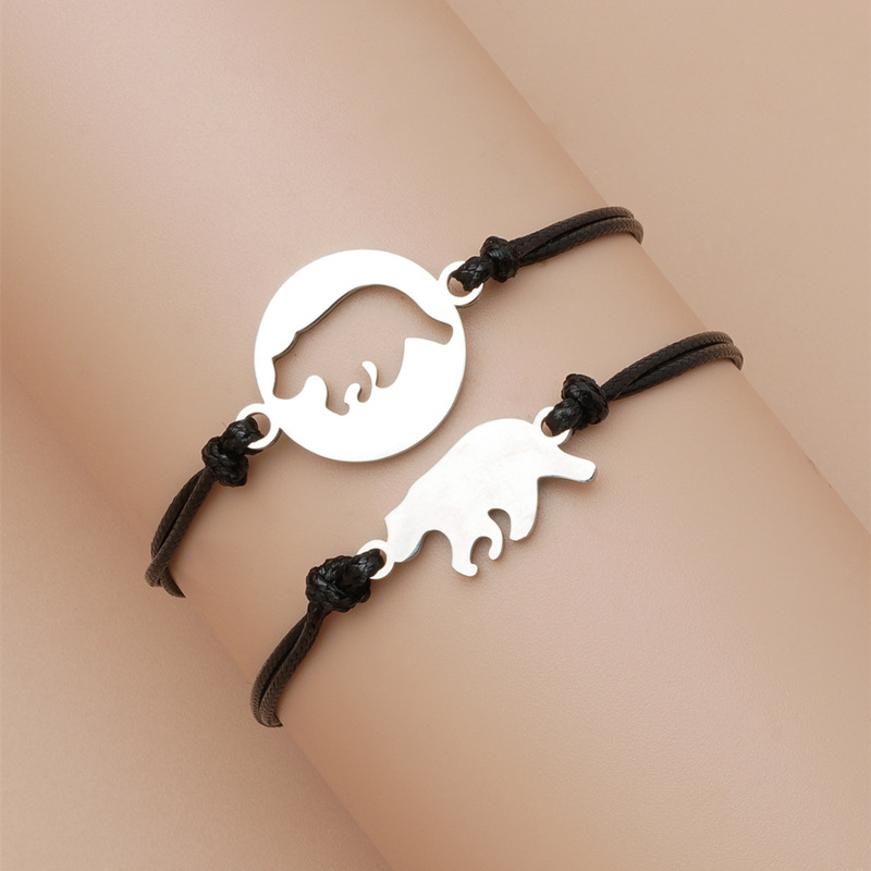 Bär Armbänder Set mit 2 Ketten Alles Gute yum neuen Schuljahr Glaube an dich slbst, strebe nach deinen Träumen Geschenk mit Nachrichtenkarte