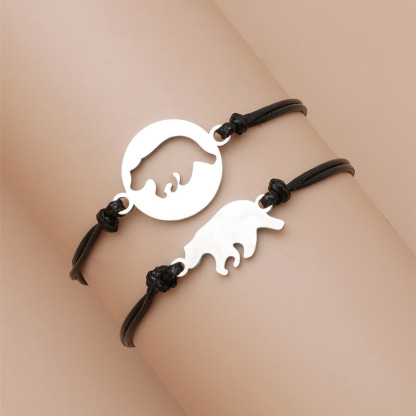 Bär Armbänder Set mit 2 Ketten Alles Gute yum neuen Schuljahr Glaube an dich slbst, strebe nach deinen Träumen Geschenk mit Nachrichtenkarte