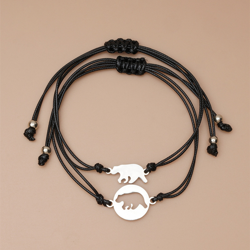 Bär Armbänder Set mit 2 Ketten Alles Gute yum neuen Schuljahr Glaube an dich slbst, strebe nach deinen Träumen Geschenk mit Nachrichtenkarte